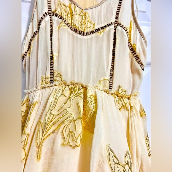 Urban Outfitters Silk, Gold Metallic and Beaded fairy core ballet-core dress - Picture 10 of 16